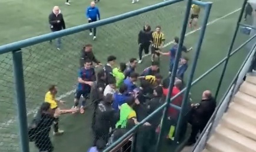 Trabzon'da amatör maçta kavga