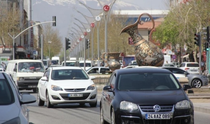 Erzincan'da araç sayısı 78 bin 669 oldu