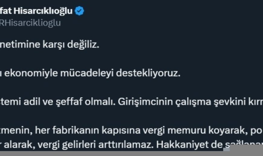 TOBB Başkanı Hisarcıklıoğlu: "Vergi sistemi adil ve şeffaf olmalı"