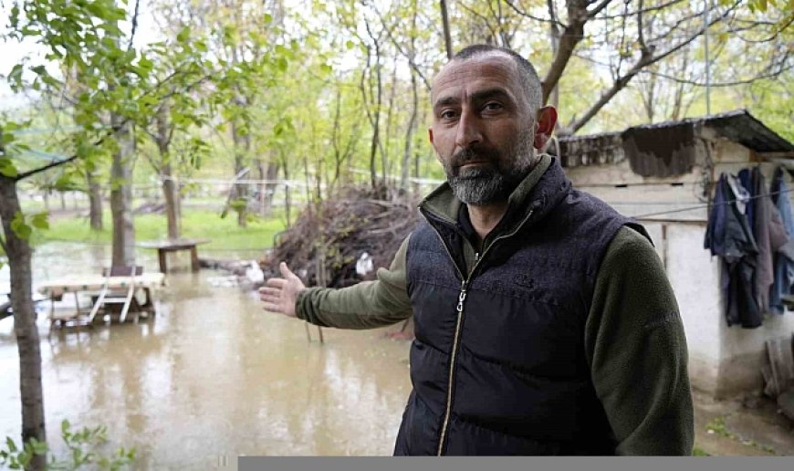 Gümüşhane'de DSİ'nin dere ıslahı çalışması bahçeleri sular altında bıraktı