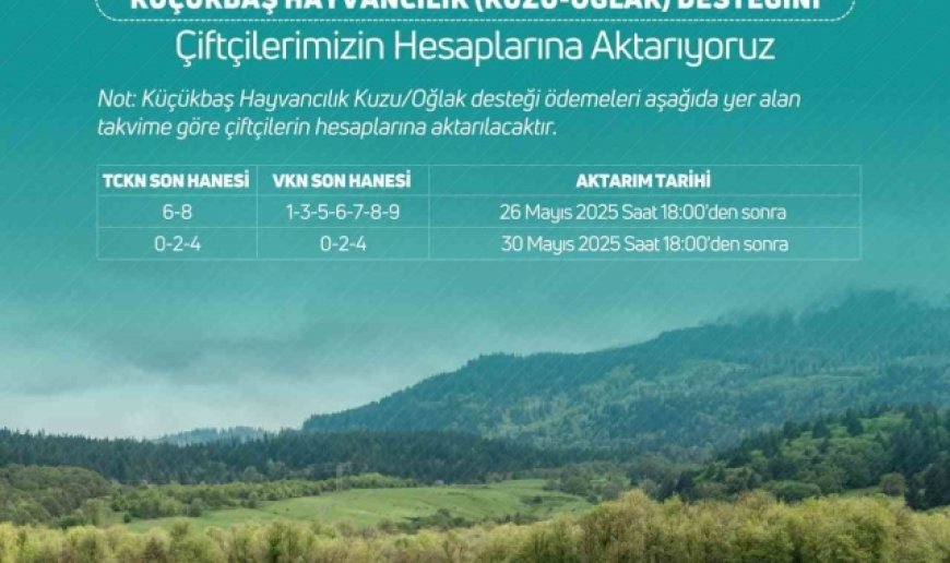 Bakan Yumaklı: "3 milyar 888 milyon 395 bin TL küçükbaş hayvancılık destek ödemesini bugün itibarıyla çiftçilerimizin hesaplarına aktarıyoruz"