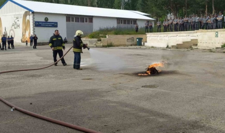Bayburt POMEM'de yangın tatbikatı