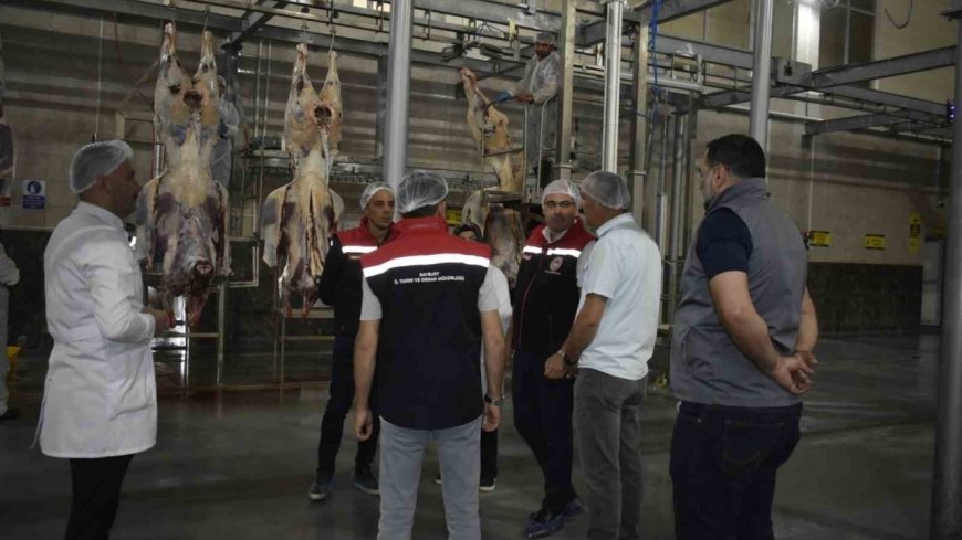 Belediyeye ait mezbahada denetim yapıldı