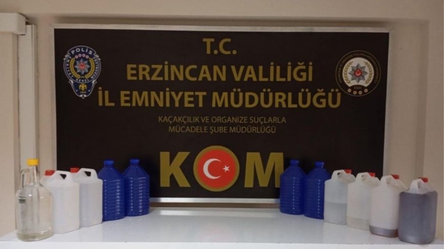 Erzincan’da 42 litre kaçak içki ele geçirildi